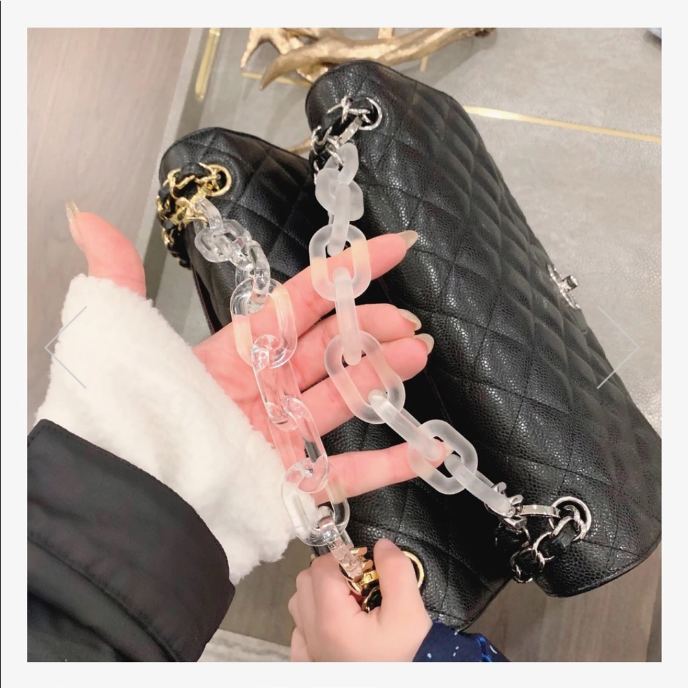 HRH collection PRIVÉ ICE BAG CHAINS in frost top handle gold hardware